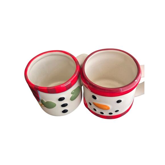 Hallmark Stacking Christmas Winter Mugs Cups Set of 2 That Stack to Make Snowman - Picture 4 of 8
